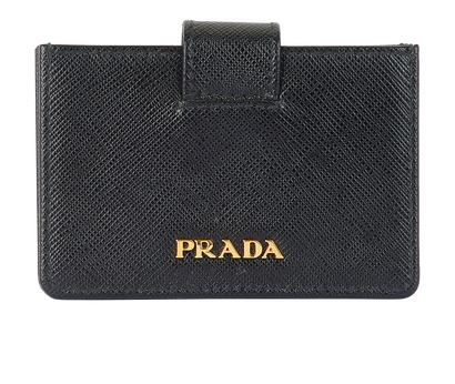 Prada Accordion Cardholder, &pound;160, Accessories, Black, Leather, Front view